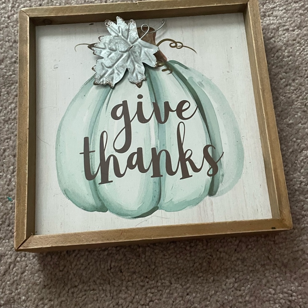 Give thanks wood frame decoration